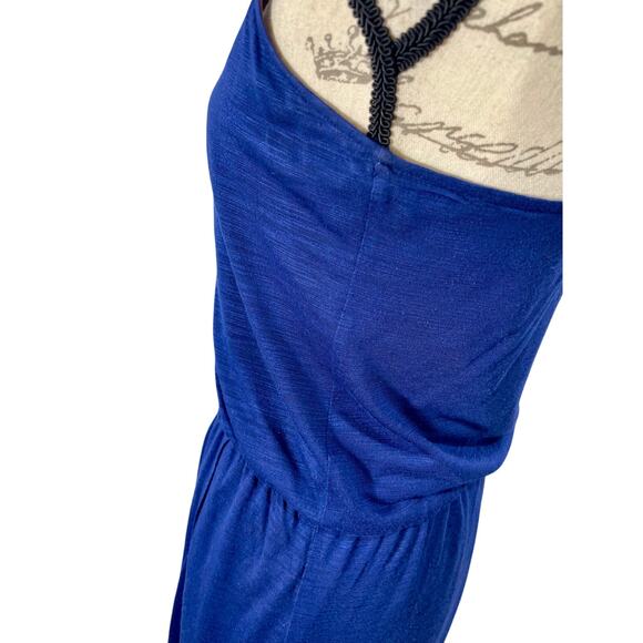 Anthropologie The Addison Story Navy Blue Boho Maxi Dress Sz Small - Picture 7 of 11